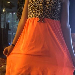 Leopard print girl dress